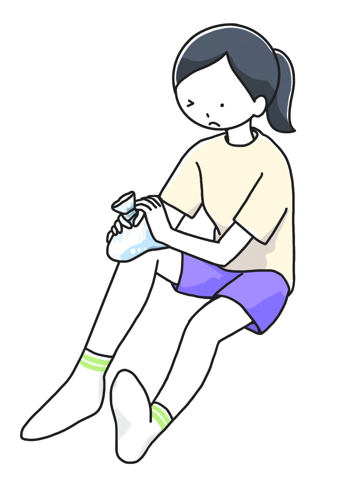 捻挫、アイシングのイラスト