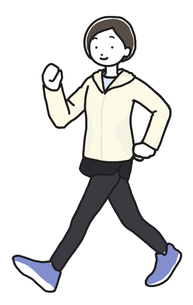 ウォーキングをする人のイラスト
