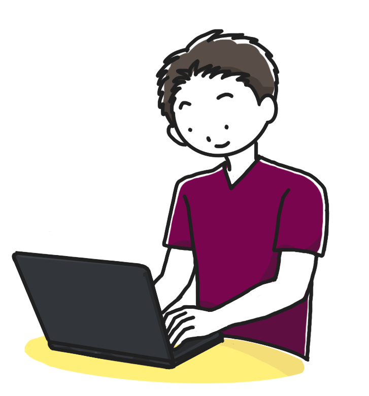 カルテ入力をする看護師のイラスト