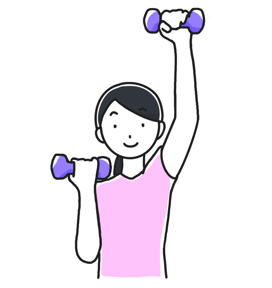 ダンベルをする人のイラスト