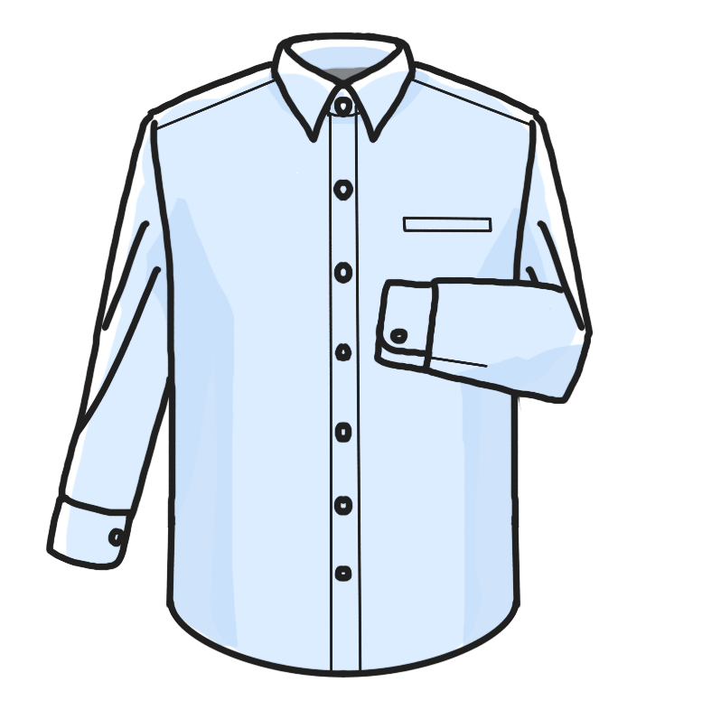 前開きの服のイラスト