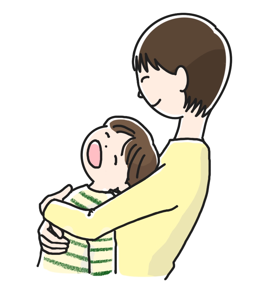 ふれあう親子のイラスト