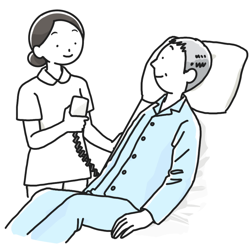 ベッドアップ(介助)のイラスト