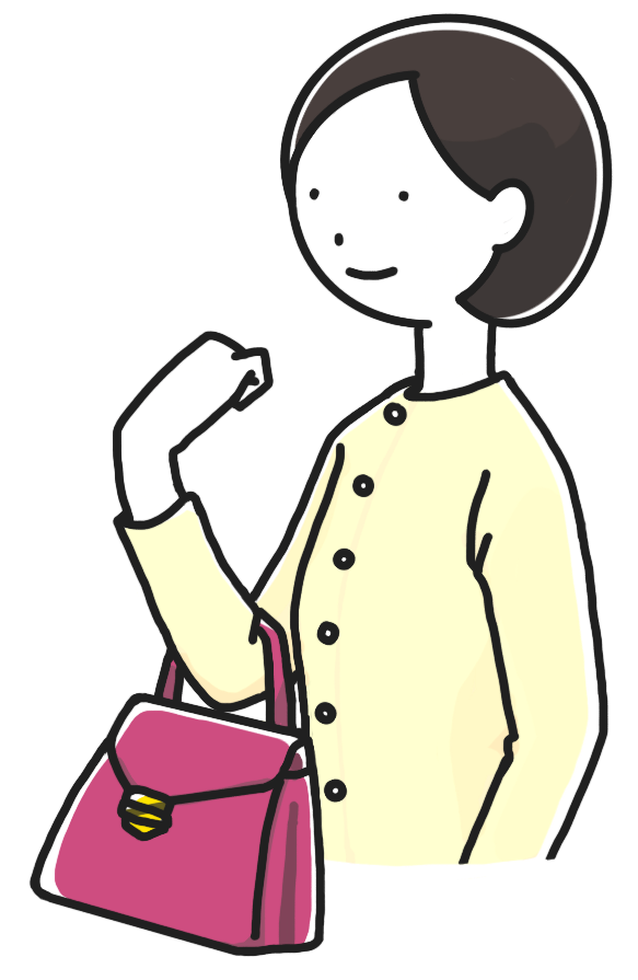 手提げカバンを持つ人のイラスト①