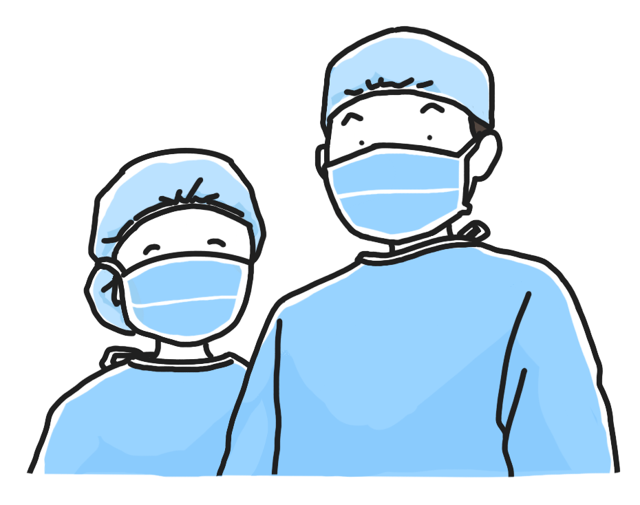 手術室のスタッフのイラスト