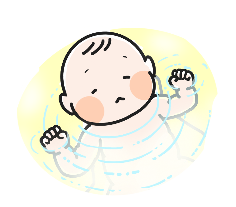 赤ちゃんの入浴のイラスト