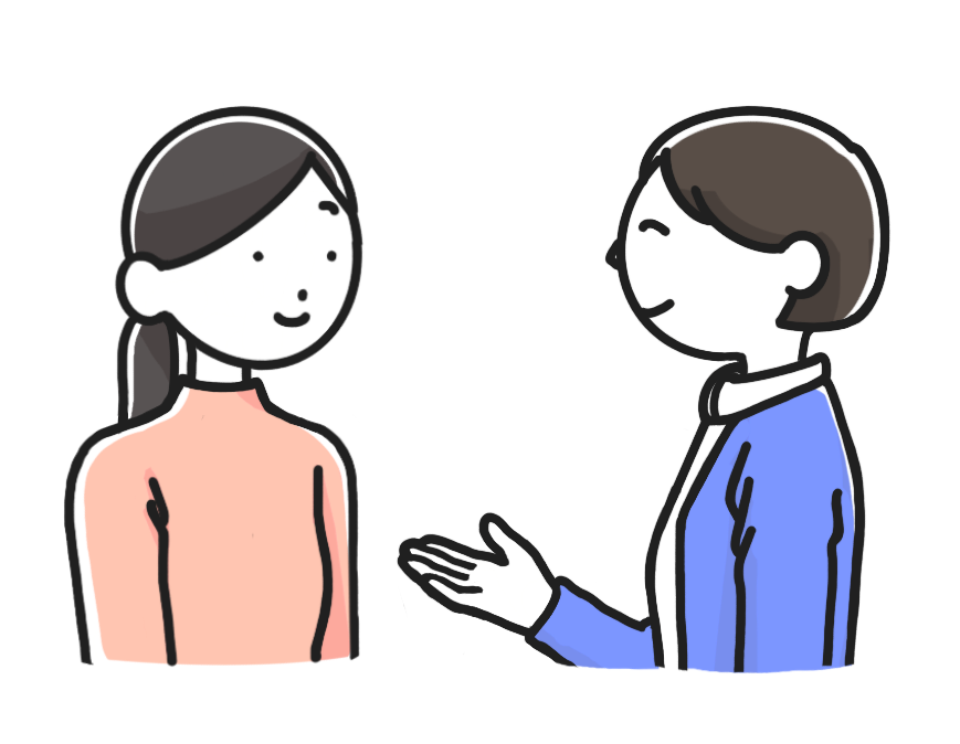 医療スタッフに相談する人のイラスト