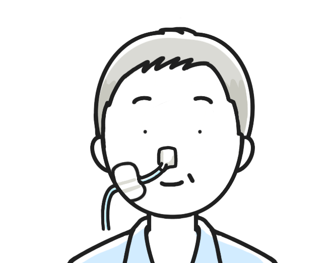 経鼻経管栄養チューブのイラスト