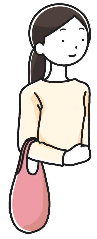 手提げカバンを持つ人のイラスト②